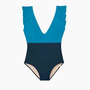 Summersalt Ruffle Backflip Swimsuit One Piece Navy Blue Size 12